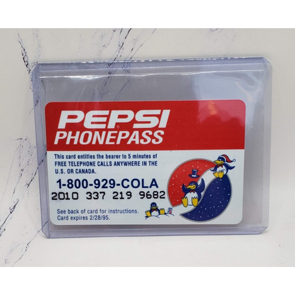 Pepsi Penguins Pepsi PhonePass 1994 Winter Holiday Contest Promo Phone Card - Picture 1 of 4